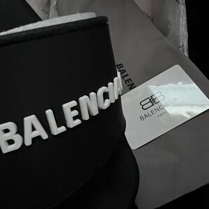 Balenciaga Black and White Leather Footwear